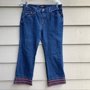 Vintage Y2K Embroidered Hem Jeans l.e.i Jeans Size 9